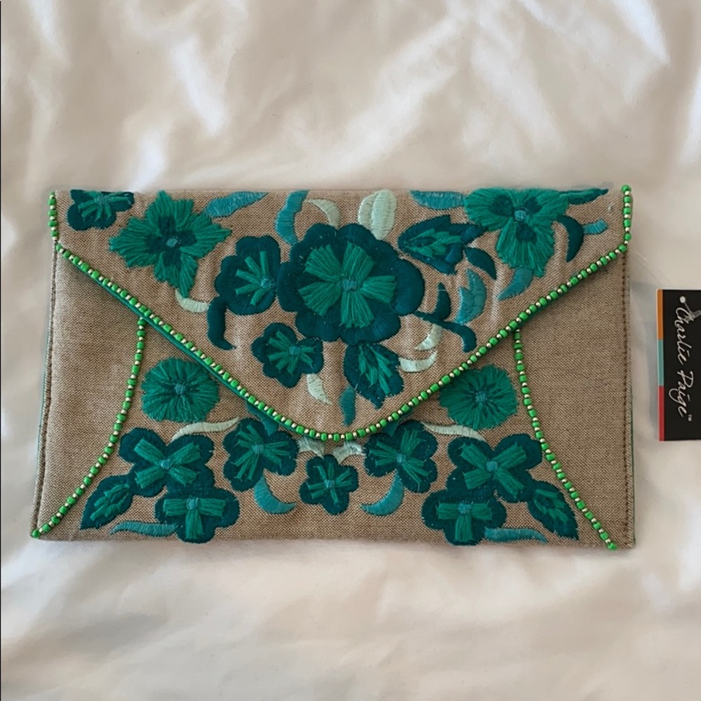Beautiful embroidered and beaded clutch